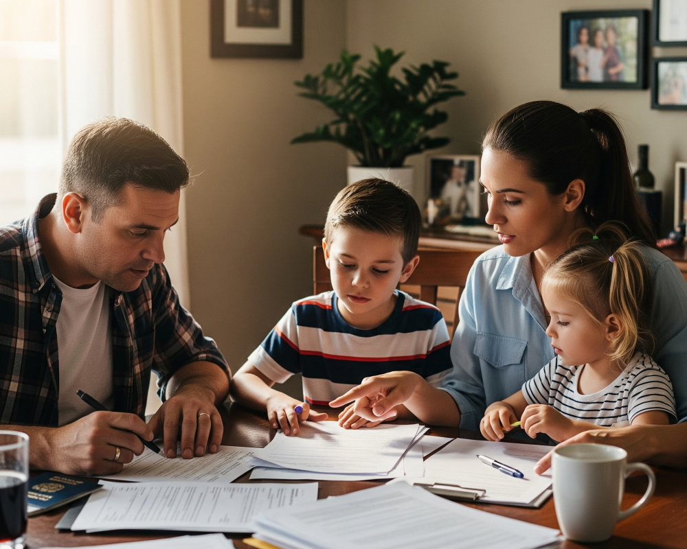 famili whit documents for inmigration
